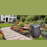 OptiProducts 110L Heavy Duty Black Plastic Rubbish Refuse Bin with Locking Lid view 9