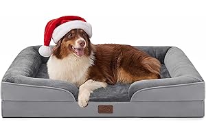 Bedsure Orthopedic Dog Beds Large Sized Dog - Washable Large Dog Cat Bed Waterproof, Comfort Dogs Couch Sofa with Washable Removable Cover, Pet Bed with Nonskid Bottom, Grey, 35"