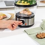 Salter 3 Tier Electric Food Steamer 7.5L - Stackable, BPA Free, 500W view 4
