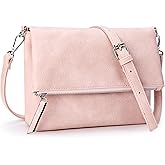 KALIDI Vintage Vegan Leather Crossbody Bag PU Shoulder Bag Handbag Multiple Pockets Adjustable Removable Strap Women