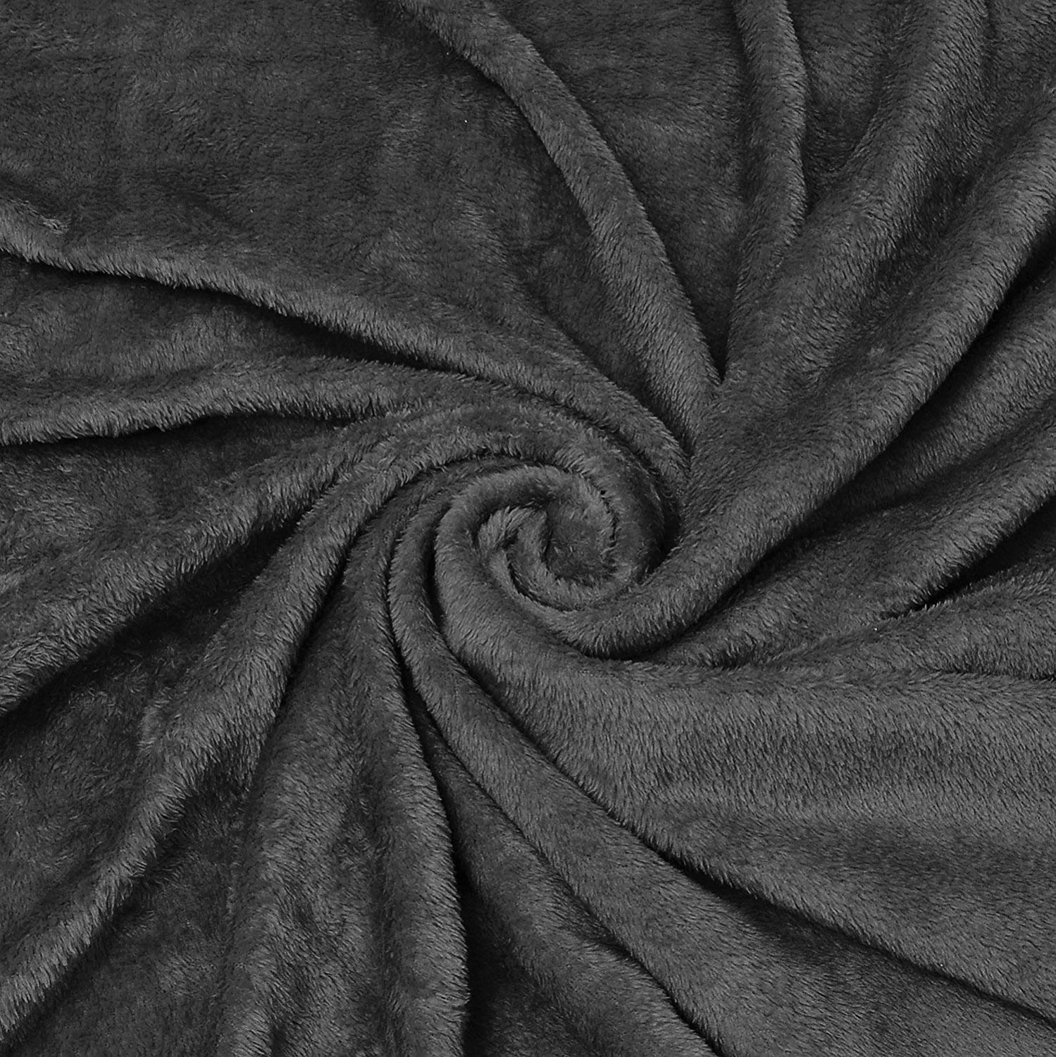 Catalonia Platinum Blanket with Sleeves, Ultra Plush Fleece Warm Blankets for Adult Women Men 185cm x 130cm, Black