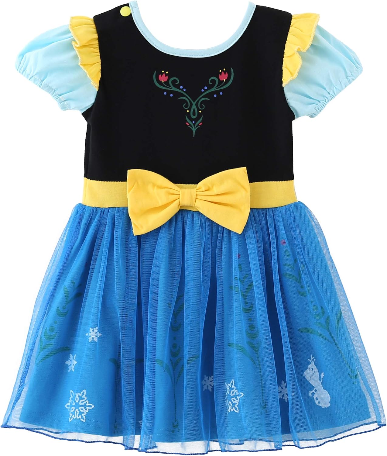 Lito Angels Princess Tulle Dress Up Costume for Kids Girls Cotton Outfit Casual Wear, Age 18-24 Months, Blue 196