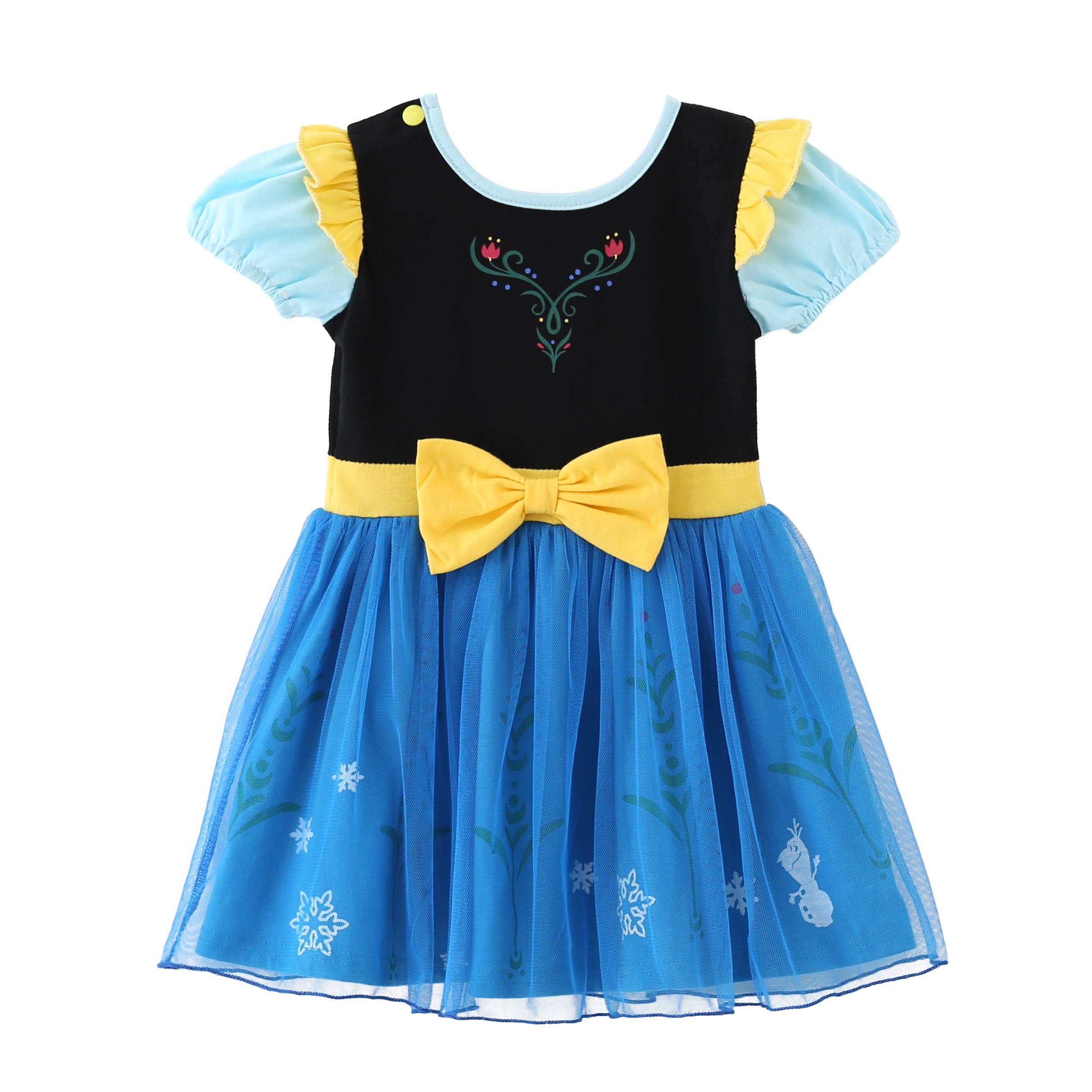 Lito Angels Princess Tulle Dress Up Costume for Kids Girls, Cotton Outfit Casual Wear, Age 18-24 Months, Blue 196