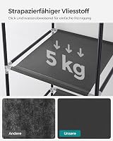 SONGMICS Fabric Wardrobe 6 Shelves Hanging Rail 168 cm Black RYG84H view 6