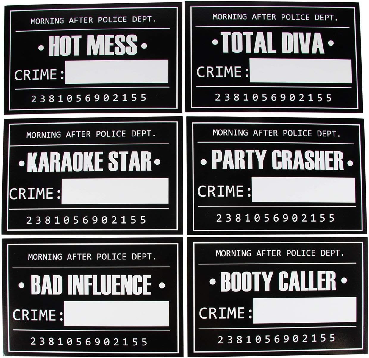 Mugshot Signs - 25 Photo-Booth Props with Height Chart Backdrop Poster for Birthday, Wedding, Bachelorette Party, Sign: 11.5 x 7.5 Inches, Background: 5.17 x 3.83 Feet: Kitchen & Dining