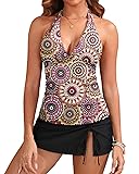Yonique 2 Piece Swimsuits for Women Halter Tankini