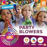 SOL 40pk Party Blowers Assorted Colours Kids Noise Makers view 4