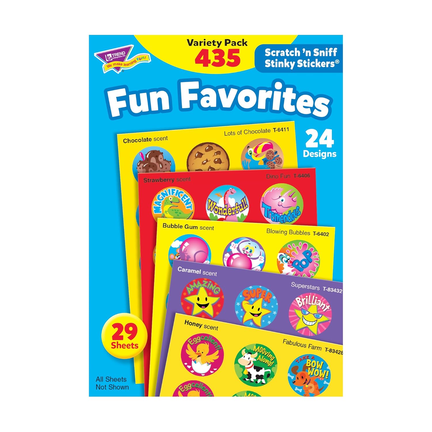 Trend T6491 Trend Stinky Stickers Variety Pack, Fun favorites, 435/pack