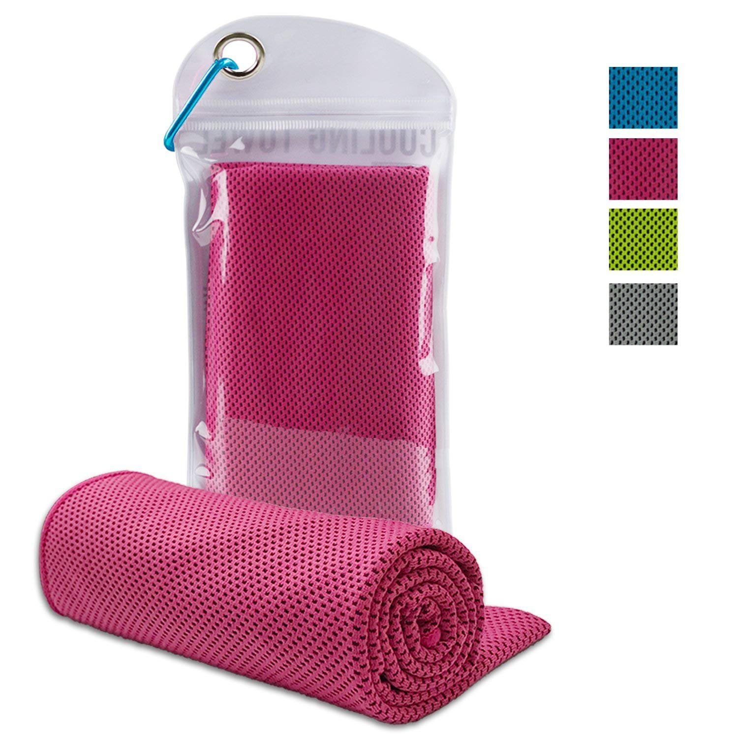 LENPOW Cooling Towel Ice Cold Scarf Chilling Neck Wrap Ultimate Microfiber Bandana Evaporative Chilly Extra Soft washcloth washrag for Sport workout gym fitness Yoga Golf Travel Instant Cooling Relief