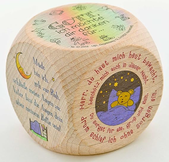 jakopabra 2558 Kleiner GEBETSWÜRFEL 5cm Abendgebete