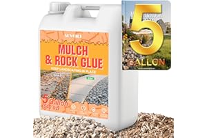 5 Gallon Mulch Glue for Landscaping, SEVGILI Rock Glue & Gravel Binder, Pet Safe & Plant Safe, Non-Toxic Ready-to-Use Gravel Lockdown, 100% Permeable & Fast-Dry Strong Pea Gravel Stabilizer
