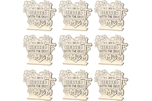 Yousoontic 24 Pcs Religious Mother's Day Craft for Kids Classroom Color Your Own Wooden Cross Tabletop Signs Decor DIY Christian Blessed Mom Gifts for Home Sunday School Fun Craft Activities
