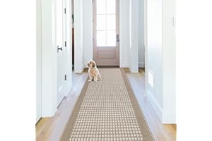 Ileading Laundry Room Runner Rug 2'x6' Non Slip Farmhouse Kitchen Floor Mats with Rubber Backing Machine Washable Beige Indoor Decor Carpet for Doormat Hallway Entryway Petmat Garage Balcony