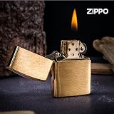 Zippo Windproof Lighter Brushed Brass Base Model Refillable Made in USA view 2