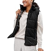 EsheSy Women's Puffer Vest with Removable Hood Sleeveless Full Zip Quilted Down Jacket