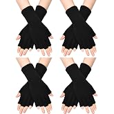 SATINIOR 4/6/9 Pairs Winter Fingerless Gloves,Typing Gloves | Fingerless Gloves for Women Winter, Half Finger Typing with Long Wrist Cuff, Knit Warm for Office Driving Outdoor