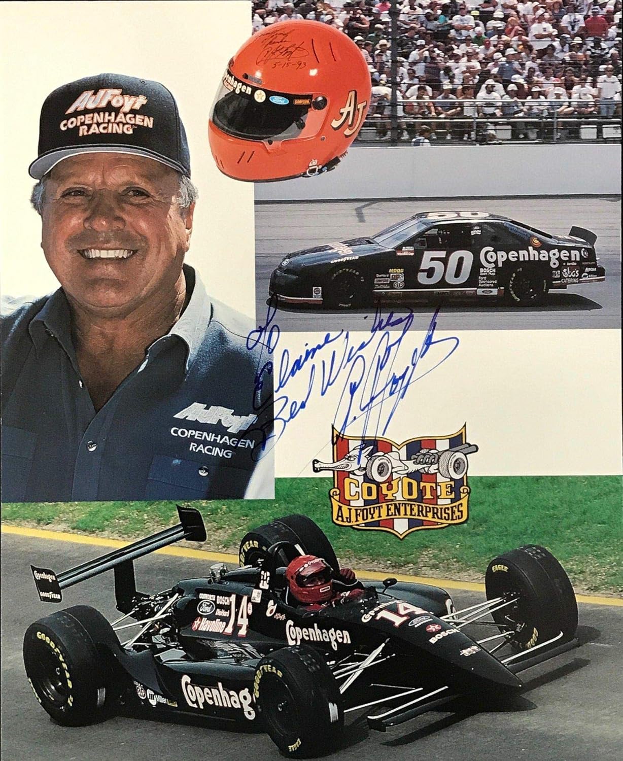 A J Foyt Autographed 8x10 Copenhagen Racing Photo Autographed Nascar Photos At Amazon S Sports Collectibles Store