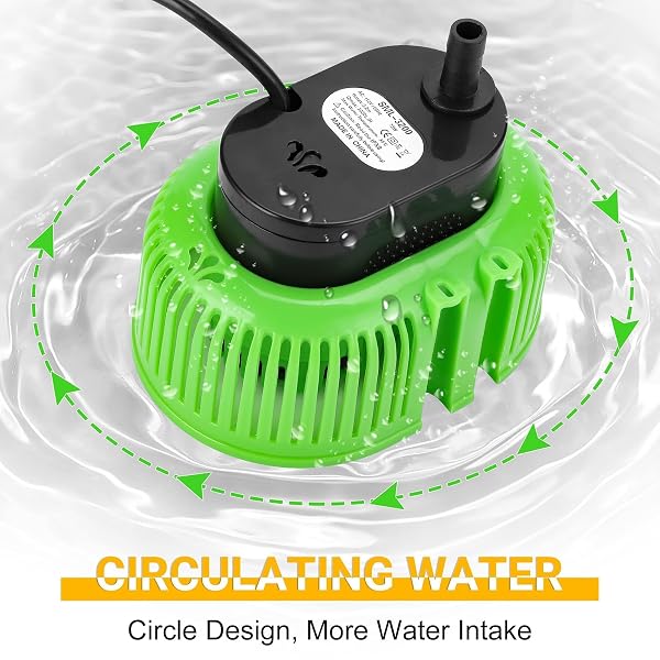 POOL COVER PUMP ABOVE GROUND – SUBMERSIBLE WATER SUMP PUMP SWIMMING WATER REMOVAL PUMPS, WITH DRAINAGE HOSE & 25 FEET EXTRA LONG POWER CORD, 850 GPH, 6 ADAPTERS