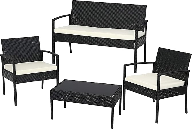 Amazon Com Sunnydaze Castlebar 4 Piece Outdoor Patio Furniture