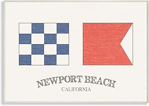The Stupell Home Décor Collection Newport Beach Nautical Flags Wall Plaque Art, 10 x 15