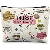 RYYCDOI Nurse Makeup Cosmetic Bags - Women's Appreciation & Graduation Gift with Daily Affirmations