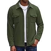 COOFANDY Men's Polar Fleece Shirt Jacket Long Sleeve Casual Button Down Shirts Shacket with Pockets