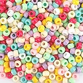 Pony Beads Bulk 1100 Pcs, Beads for Jewelry Making, Bead for Bracelets Making Hair Bead for Bracelet Plastic (Marcaron)