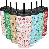 BJPKPK 22oz Insulated Tumbler With lid And Straw Stainless Steel Tumblers Travel Coffee Mug Reusable Thermal Cup,Unicorns