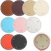 Framendino, 9 Pack PU Leather Bag Bottom Base Round Crochet for Crafts Weaving Supplies 6 Inch