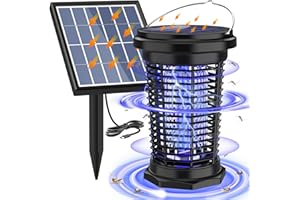 PALONE Solar Bug Zapper for Outdoor & Indoor, USB Rechargeable Mosquito Killer Lamp with UV Light, 4500V Electric Fly Traps, 5.5W Insect Zapper for Patio, Home, Backyard, Garden, Camping