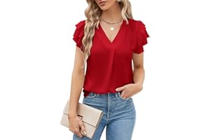 Blooming Jelly Womens Dressy Casual Shirts Short Sleeve V Neck Work Blouse Business Casual Summer Tops 2025