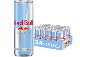 Red Bull Zero Energy Drink with 114mg Caffeine plus Taurine & B Vitamins, Zero Sugar, 12 Fl Oz, Pack of 24 Cans