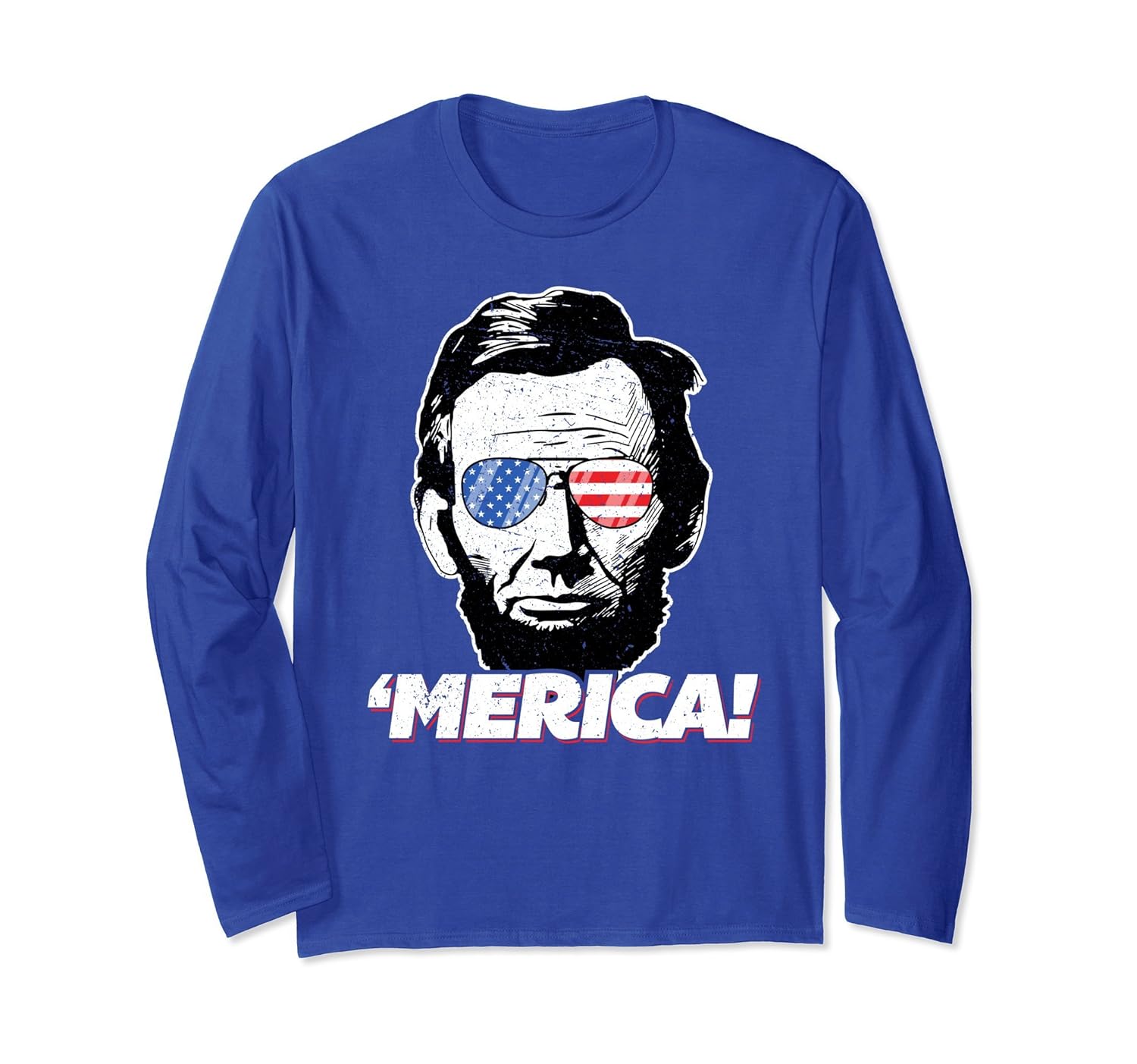 Merica Abraham Lincoln American Flag Patriot Sleeves Shirt-anz