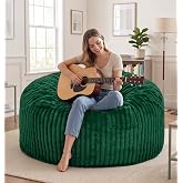 4FT Giant Bean Bag Chair for Adults with Washable Corduroy Cover,Green | Dorm Chair,Large Big Jumbo Oversized Beanbags,Corner Chair,Memory Foam Filled,Removable Cover,Bedroom,Living Room,Classroom