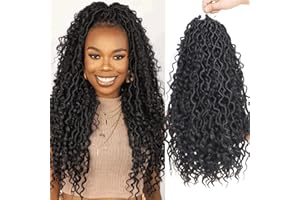 Xtrend 8 Packs River Boho Faux Locs Crochet Hair 14Strands/pack Wavy With Curly Hair Pre-looped Synthetic Bohemian Goddess Lo