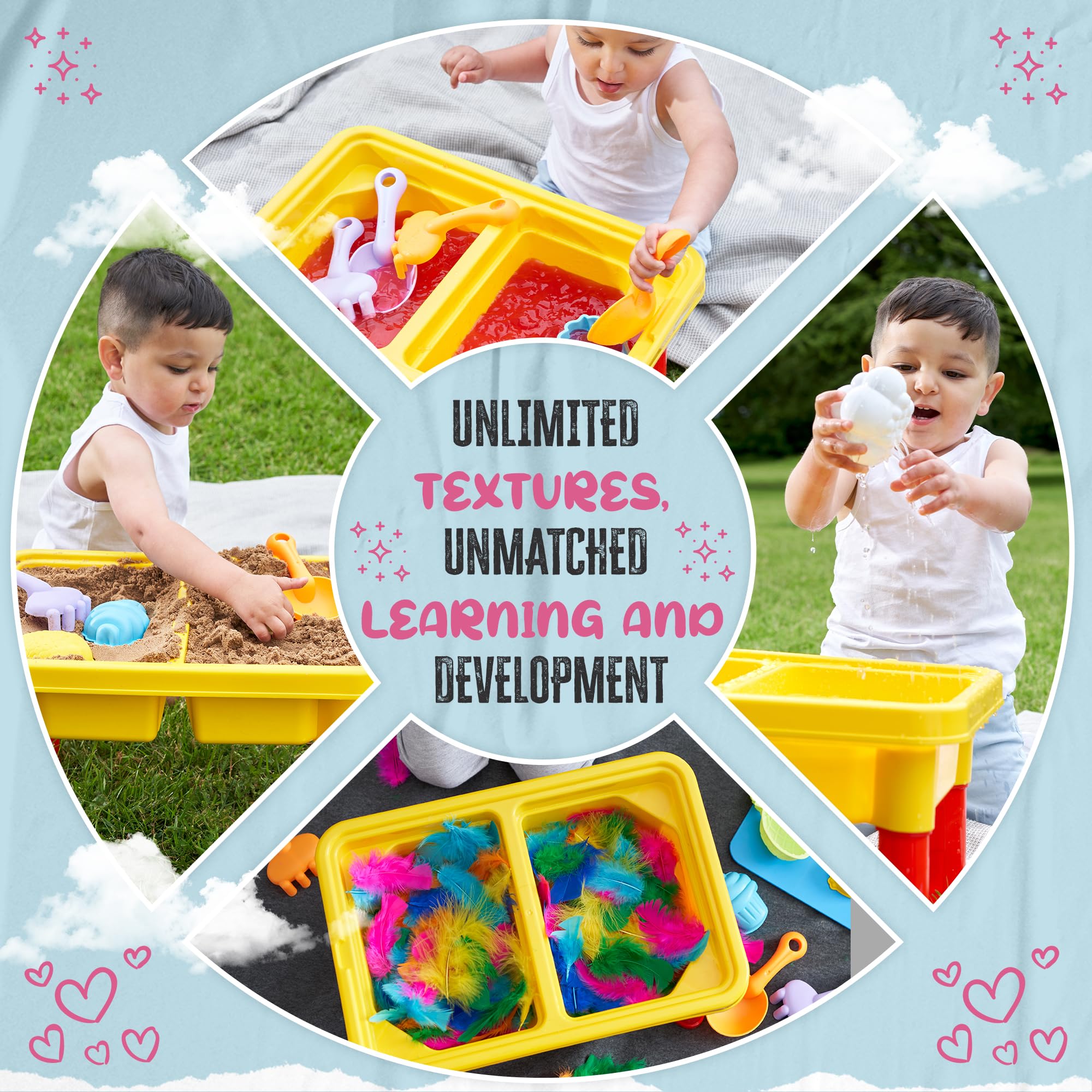 Kraftex Kids Sensory Table for Toddlers. Use as Sand Water Table for Toddlers, Sand Table or Sensory Bin Table. Indoor or Outdoor Water Sand Table.