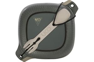 UCO 4-Piece Camping Mess Kit with Bowl, Plate and 3-in-1 Spork Utensil Set