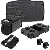 WONDERFOLD L2 Accessory Bundle for 2-Seater Stroller Wagons &ndash; 5-Piece Set Includes 2-Cup Parent Console, Flex Snack Tray, All-Weather Mat, Cargo Net, and 2 Bag Hooks (Black)