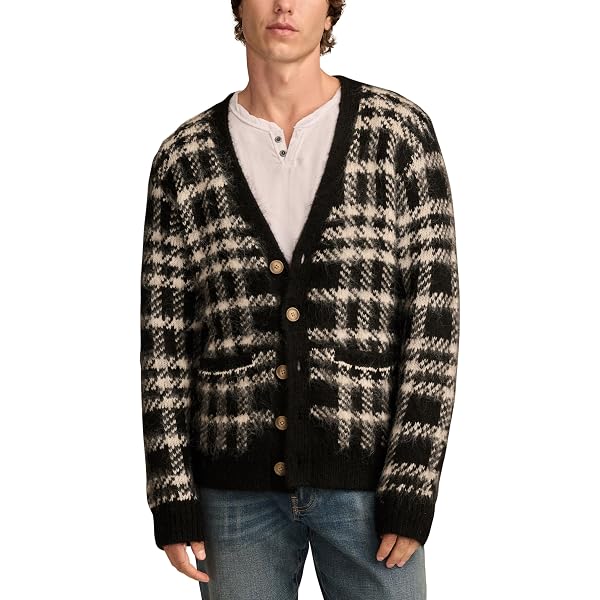 Lucky Brand Men's Southwestern Print Full Zip Bomber Sweater