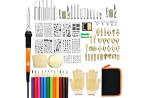 PETUOL Wood Burning Kit, 110 Pieces Wood Burning Tool with Adjustable Temperature 200-420°C, Professional Wood Burner Pen for Embossing Carving Soldering
