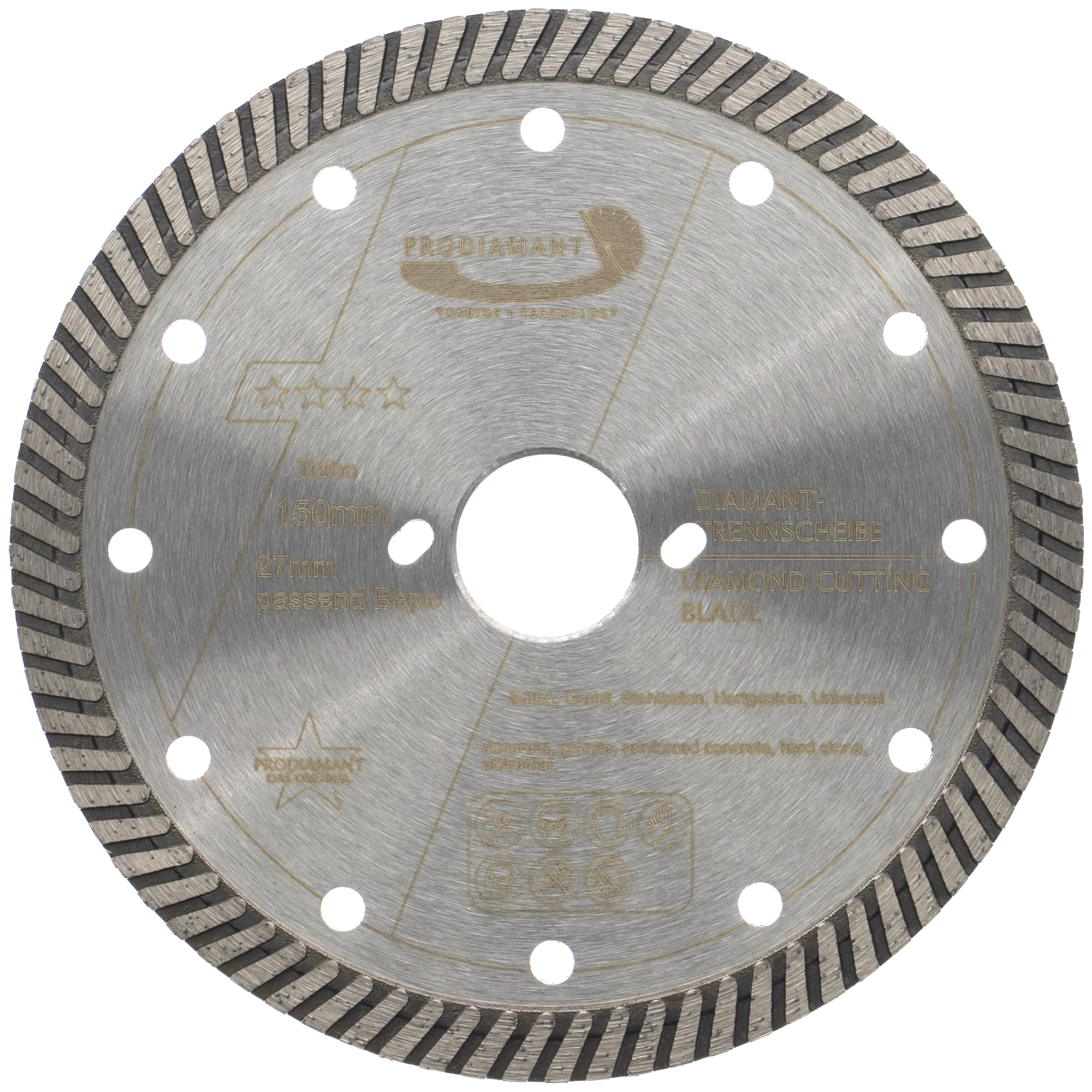 PRODIAMANT Turbo Diamond Cutting Disc 6" 150 mm Bore 27 Suitable for Bepo Machines
