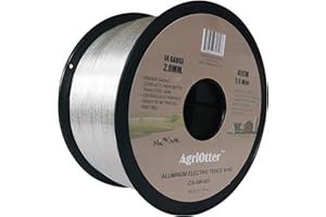 AgriOtter Aluminum Electric Fence Wire for Garden Fence, Electric Fence, Chicken Wire Fence, Craft Wire, 1/4 Mile(400M) 14 Gauge (2.0 mm.) (0.079inch)