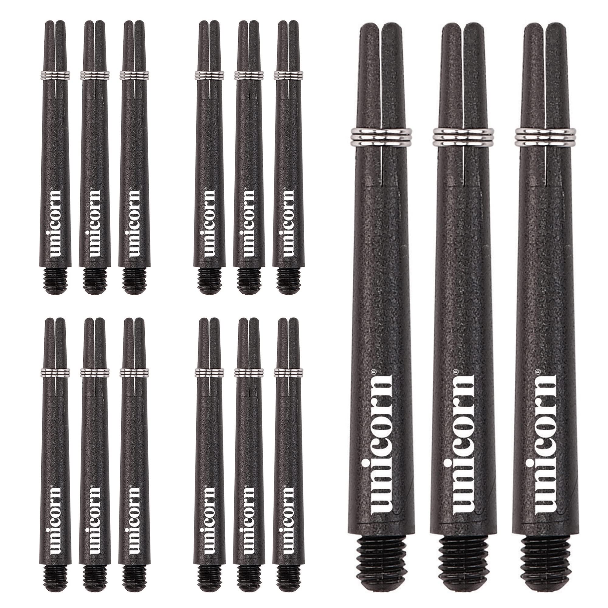Unicorn Dart Shafts | Gripper 3 | Durable Nylon | Black | 15 Stems | Medium 44.2 mm