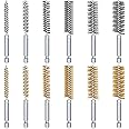 Bore Brush Bronze Bore Brush Bore Cleaning Brush Set Wire Bore Brush Set Stainless Steel Cleaning Brush for Power Drill Impact Driver (Stainless Steel, Brass, 12 Pieces)