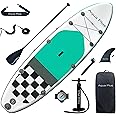 Aqua Plus 6inches Thick Inflatable SUP for All Skill Levels Stand Up Paddle Board,Paddle,Pump,ISUP Travel Backpack, Leash,Shoulder Strap,Youth,Adult Inflatable Paddle Board