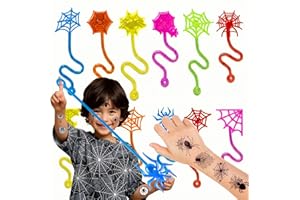 48PCS Spider Web Party Favors - 24PCS Temporary Tattoos & 24PCS Stick Hands Party - Perfect Birthday Party Supplies, Goodie B