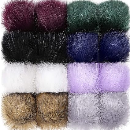 Tatuo Faux Fur Pom Pom Ball Diy Fur Pom Poms For Hats Shoes Scarves Bag Pompoms Keychain Charms Knitting Hat Accessories Mix Colors 16 - 