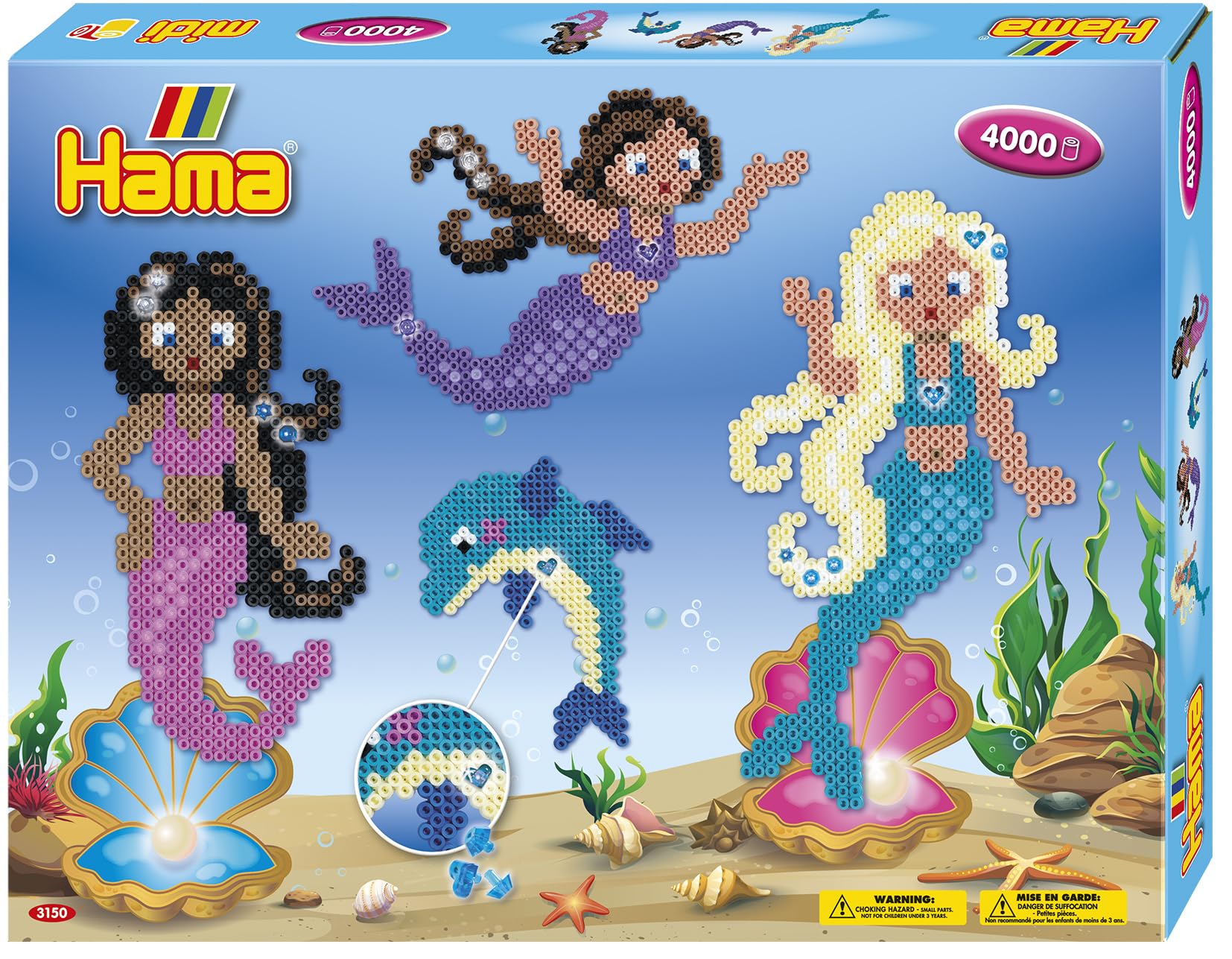 Hama Mermaids Large Gift Box, Arts and Crafts Fuse Beads Set for Children Ages 5+, Official Beads Set