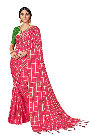Winza Designer Womens Sana Silk Saree With Blouse (Mirror)