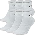 Nike Everyday Cushioned Ankle Training Socks (6 Pair) (White, Large)